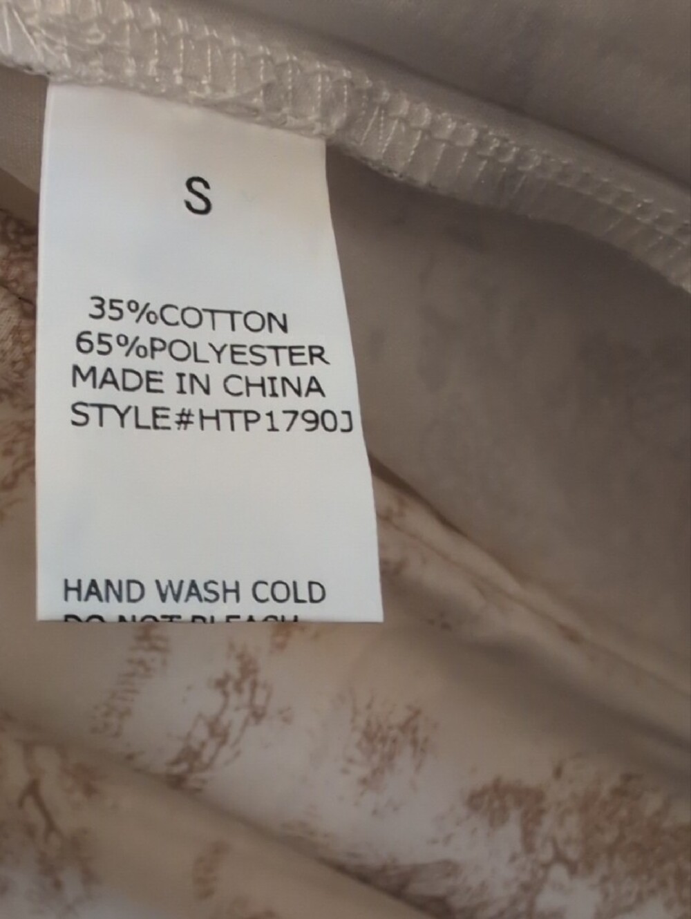 Wide Leg Women’s Pants - Cream Toile Print - Picture 3 of 10